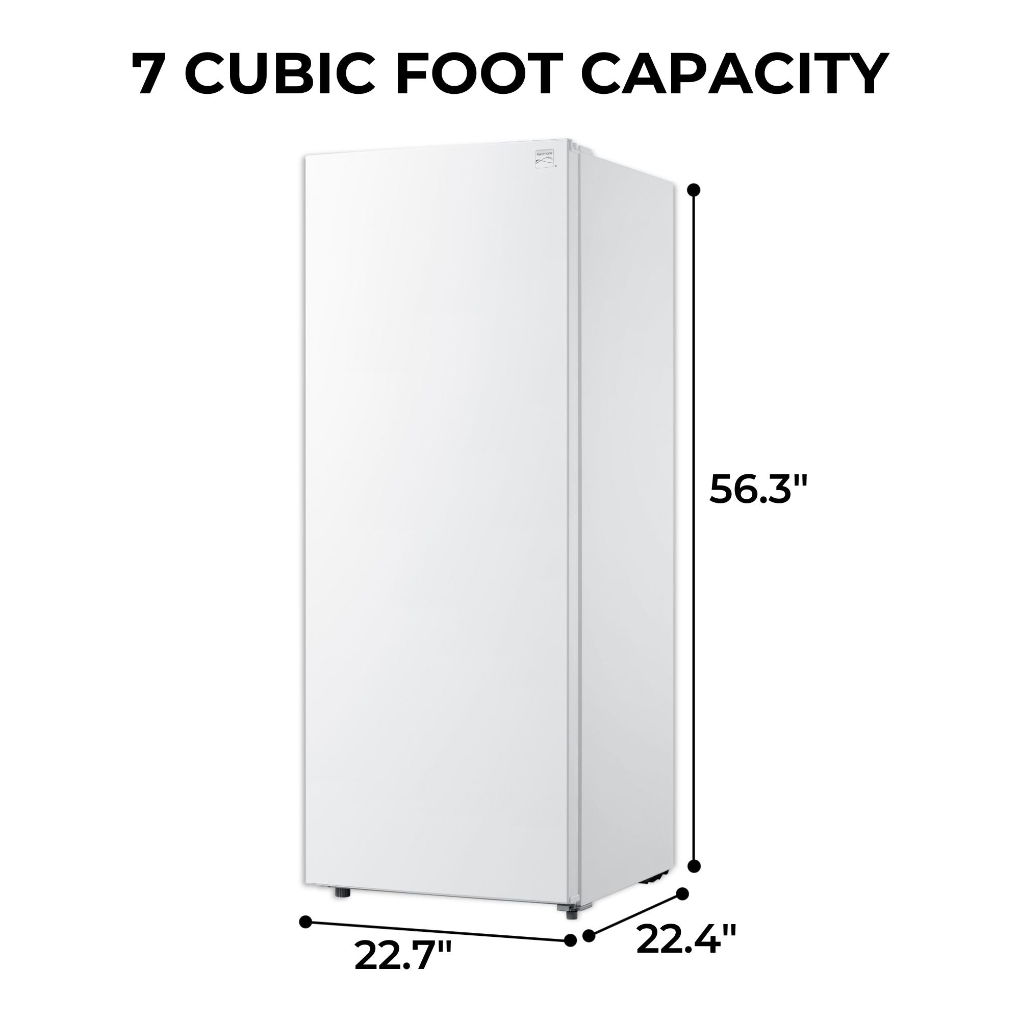 Kenmore 7 Cu. Ft. (196L) Convertible Upright Freezer/Refrigerator | Garage-Ready | Low-Frost | Reversible Door | Manual Defrost | Removable Glass Shelves | White | For Basement Garage Shed Cottage